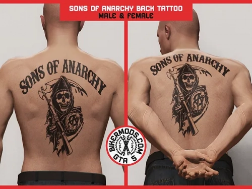 More information about "Sons of Anarchy Back Tattoo | BIKERMODS"