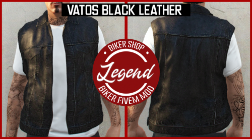 More information about "VATOS Black Leather Vest | BikerShop"