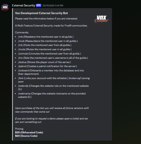 More information about "External Security Bot | Vox Development"