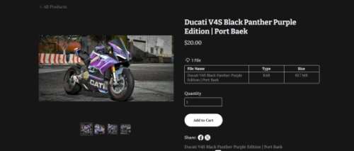 More information about "Ducati V4S Black Panther Purple Edition | Port Baek"