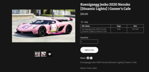 More information about "Koenigsegg Jesko 2020 Nezuko [Dinamic Lights] | Gamer's Cafe"