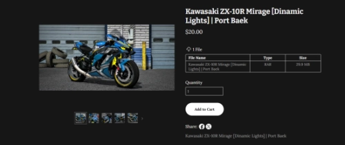 More information about "Kawasaki ZX-10R Mirage [Dinamic Lights] | Port Baek"