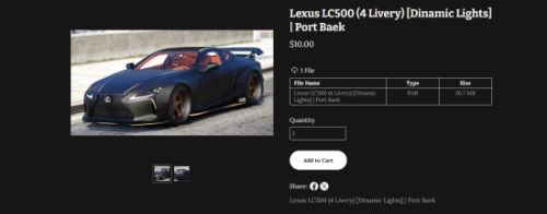 More information about "Lexus LC500 (4 Livery) [Dinamic Lights] | Port Baek"