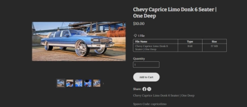 More information about "Chevy Caprice Limo Donk 6 Seater | One Deep"