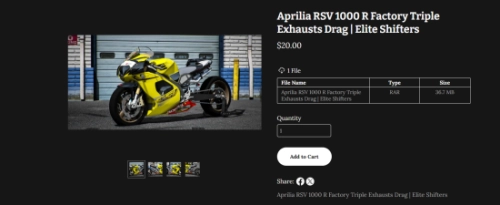 More information about "Aprilia RSV 1000 R Factory Triple Exhausts Drag | Elite Shifters"