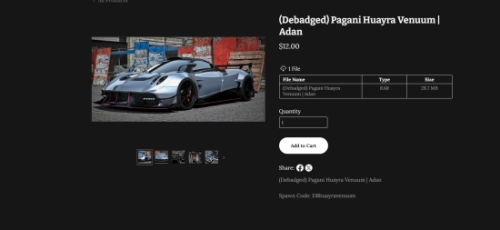 More information about "Pagani Huayra Venuum | Adan"