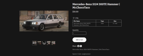 More information about "Mercedes-Benz S124 300TE Hammer | Mr.ChocoTaco"