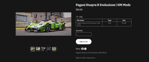 More information about "Pagani Huayra R Evoluzione | HM Mods/CFF"