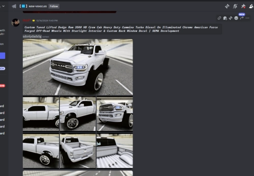 More information about "Custom Tuned Lifted Dodge Ram 3500 HD Crew Cab Heavy Duty Cummins Turbo Diesel On Illuminated Chrome American Force Forged Off-Road Wheels With Starlight Interior & Custom Back Window Decal | SEMA Development"