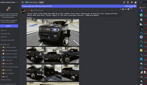 More information about "Custom Tuned Lifted Dodge Ram 3500 Heavy Duty Cummins Turbo Diesel Powerstroke On American Force Forged Off-Road Wheels With Back Rack, Tractor Supply Co Tool Box & Starlight Interior | SEMA Development"