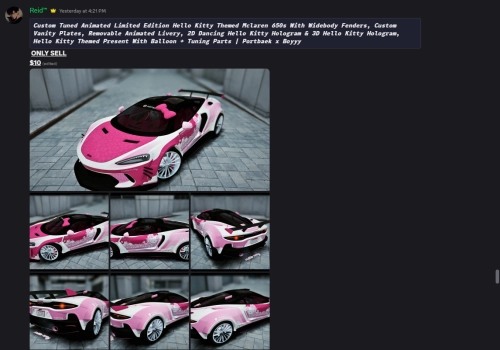 More information about "Custom Tuned Animated Limited Edition Hello Kitty Themed Mclaren 650s With Widebody Fenders, Custom Vanity Plates, Removable Animated Livery, 2D Dancing Hello Kitty Hologram & 3D Hello Kitty Hologram, Hello Kitty Themed Present With Balloon + Tuning Parts"