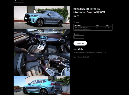 More information about "2024 Facelift BMW X6 (Animated Sunroof) | KCM"