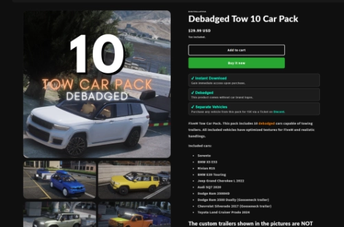 More information about "Debadged Tow 10 Car Pack | DL"