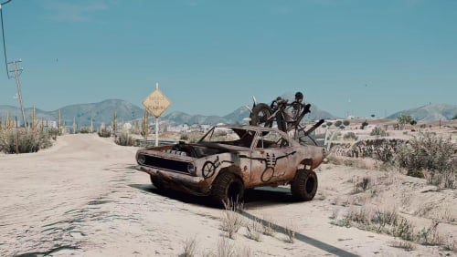 More information about "Post-apocalyptic style car (looks like a Hellcat)"